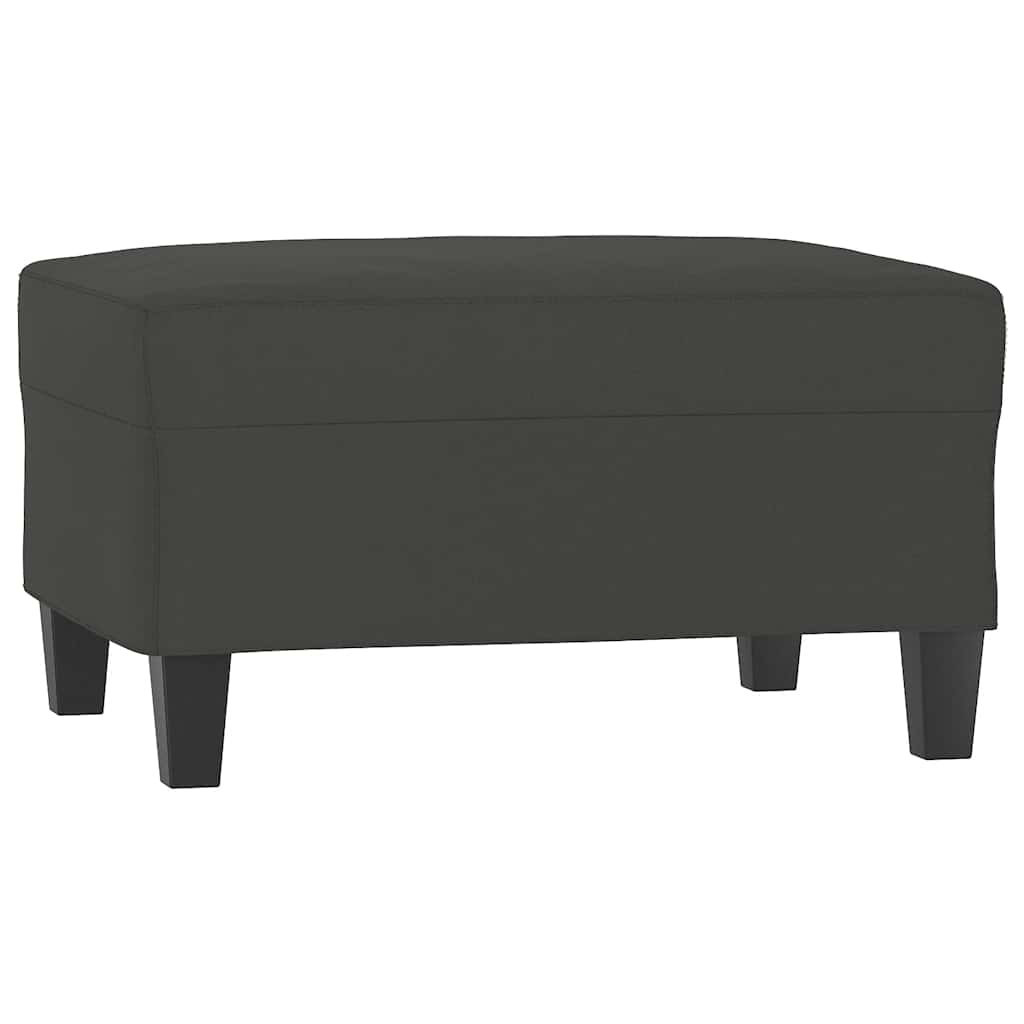 3-Seater Sofa with Footstool Dark Grey 210 cm Microfibre Fabric