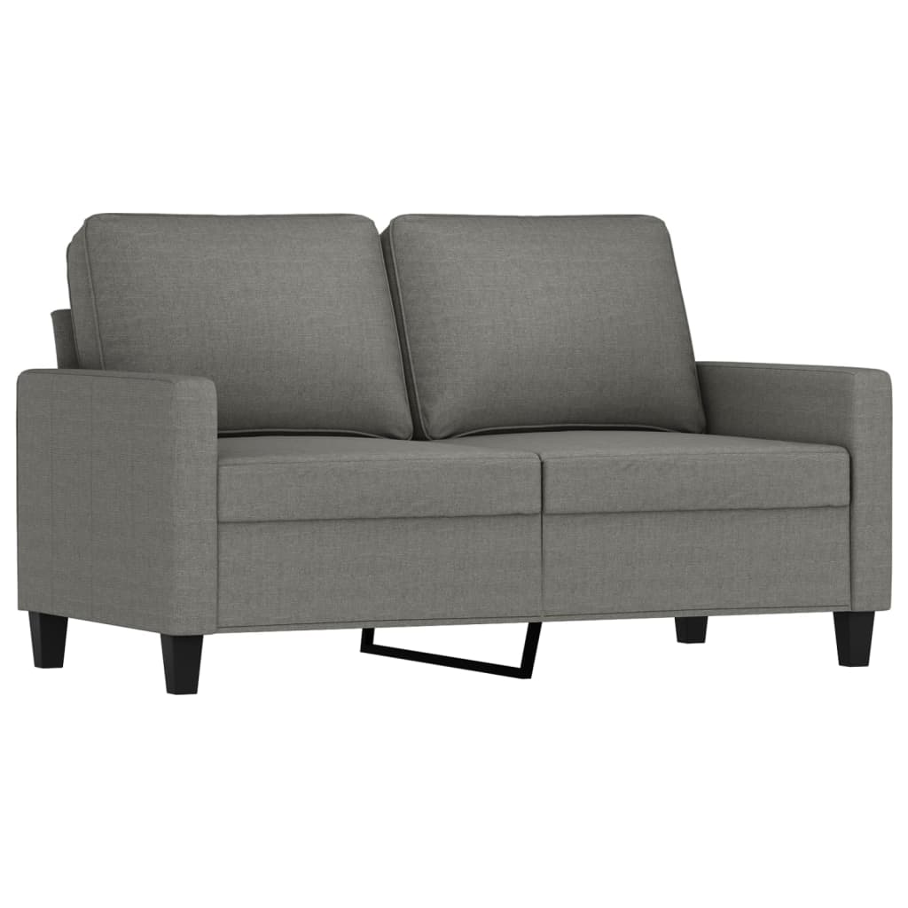 4 Piece Sofa Set with Cushions Dark Grey Fabric