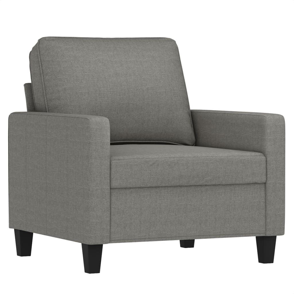 4 Piece Sofa Set with Cushions Dark Grey Fabric