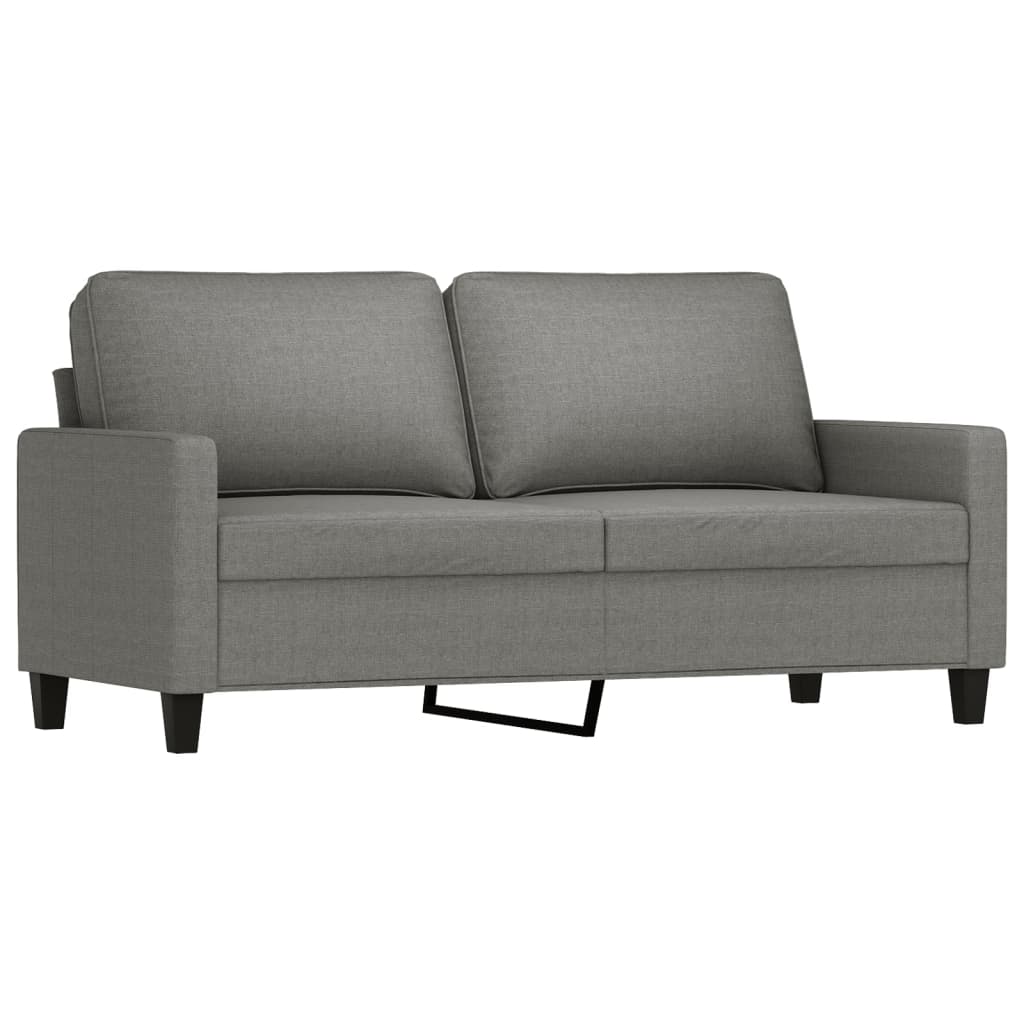 4 Piece Sofa Set with Cushions Dark Grey Fabric