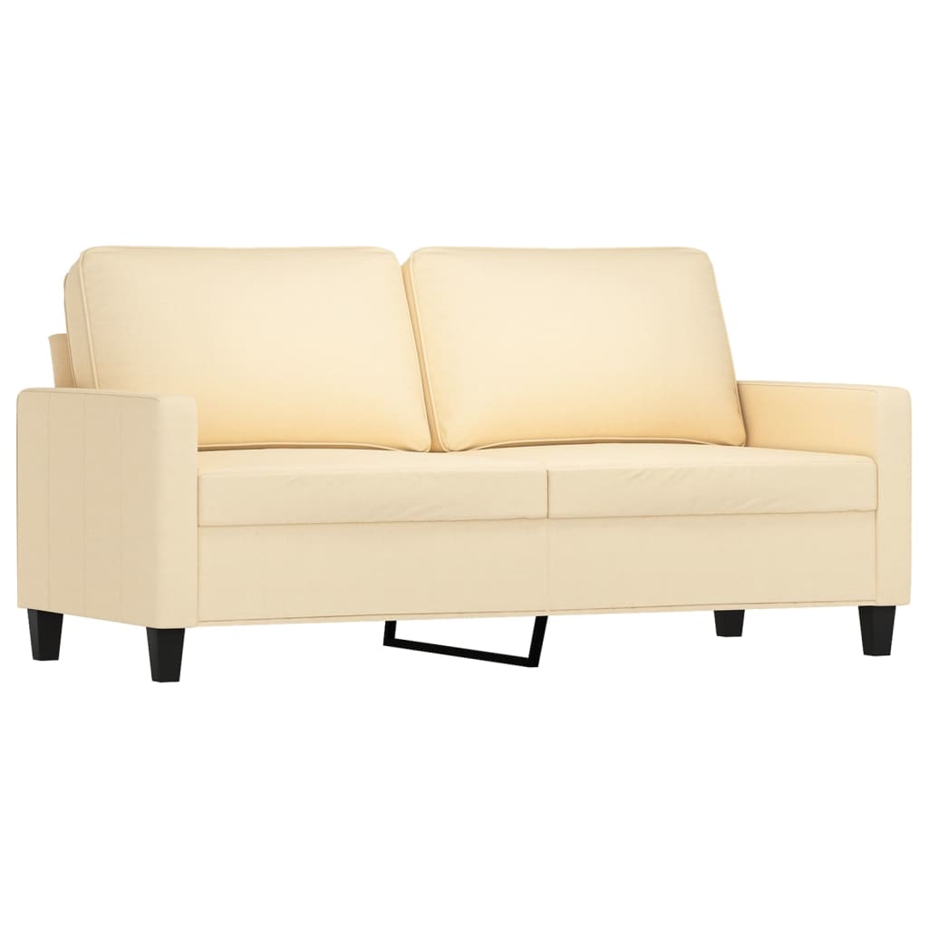4 Piece Sofa Set with Cushions Cream Fabric