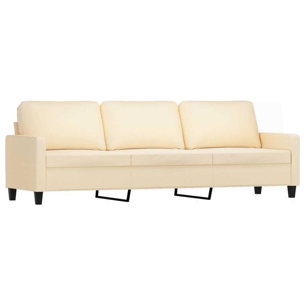 4 Piece Sofa Set with Cushions Cream Fabric