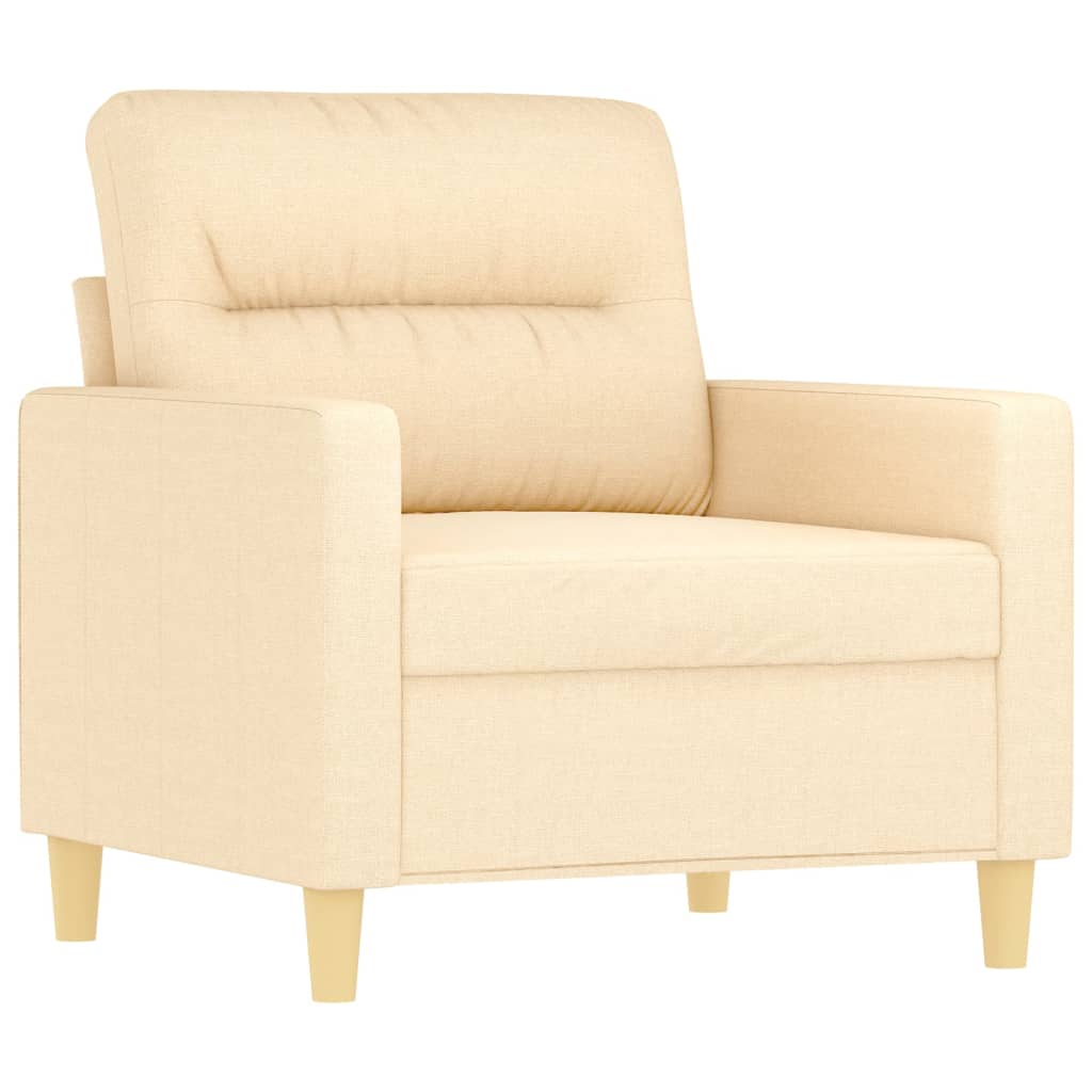 4 Piece Sofa Set with Throw Pillows&Cushions Cream Fabric