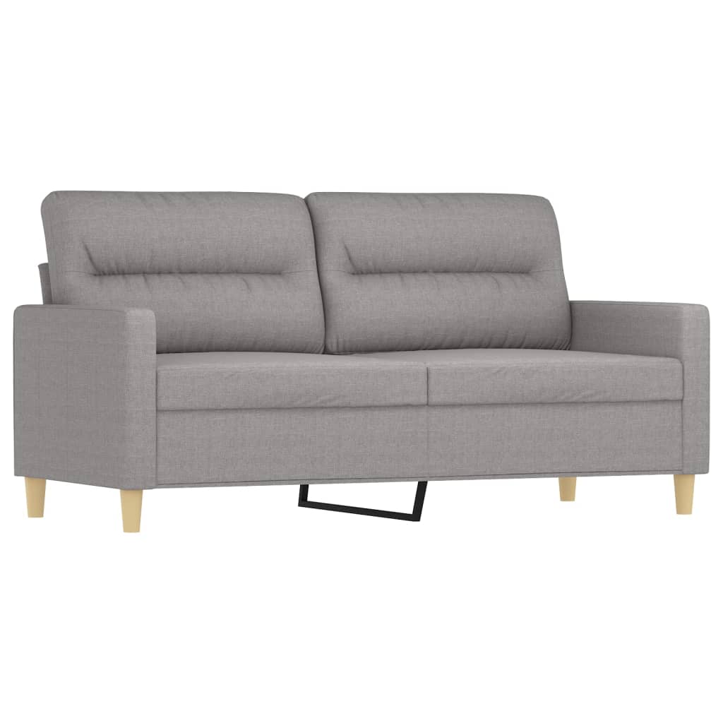 3 Piece Sofa Set with Throw Pillows&Cushions Light Grey Fabric