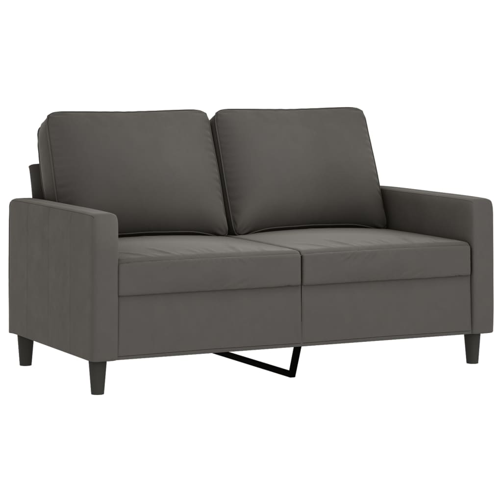 3 Piece Sofa Set with Cushions Dark Grey Velvet