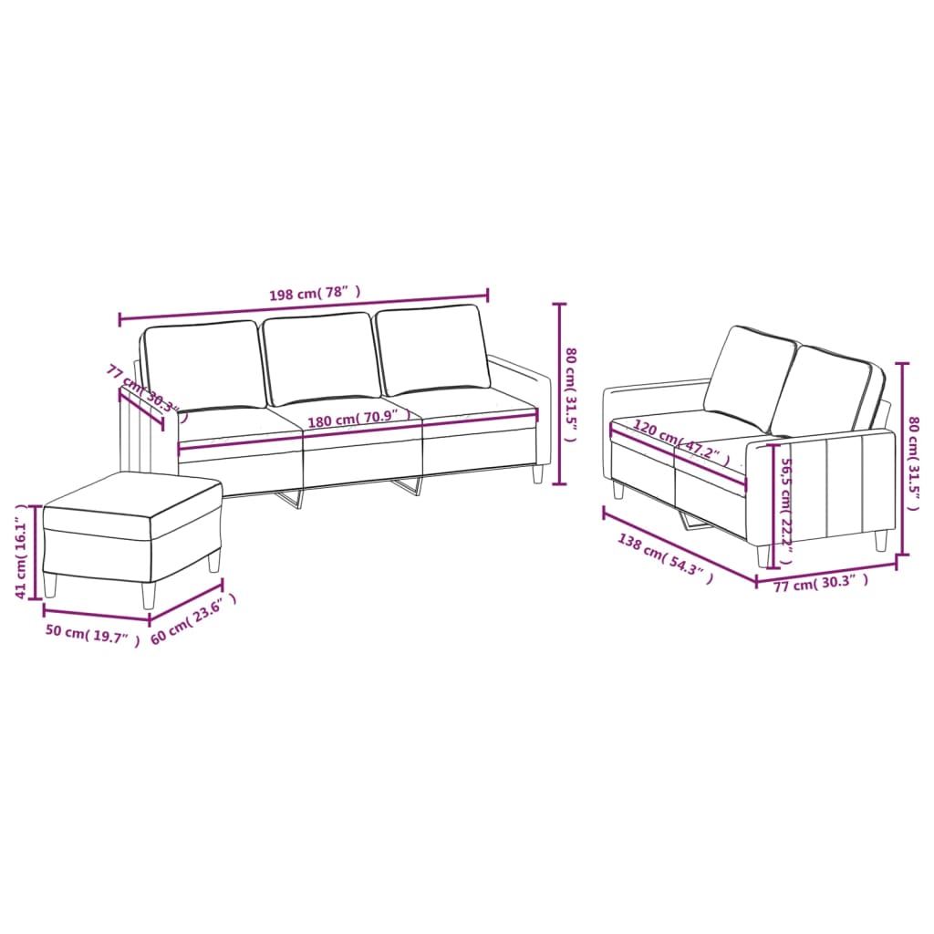 3 Piece Sofa Set with Cushions Dark Grey Velvet