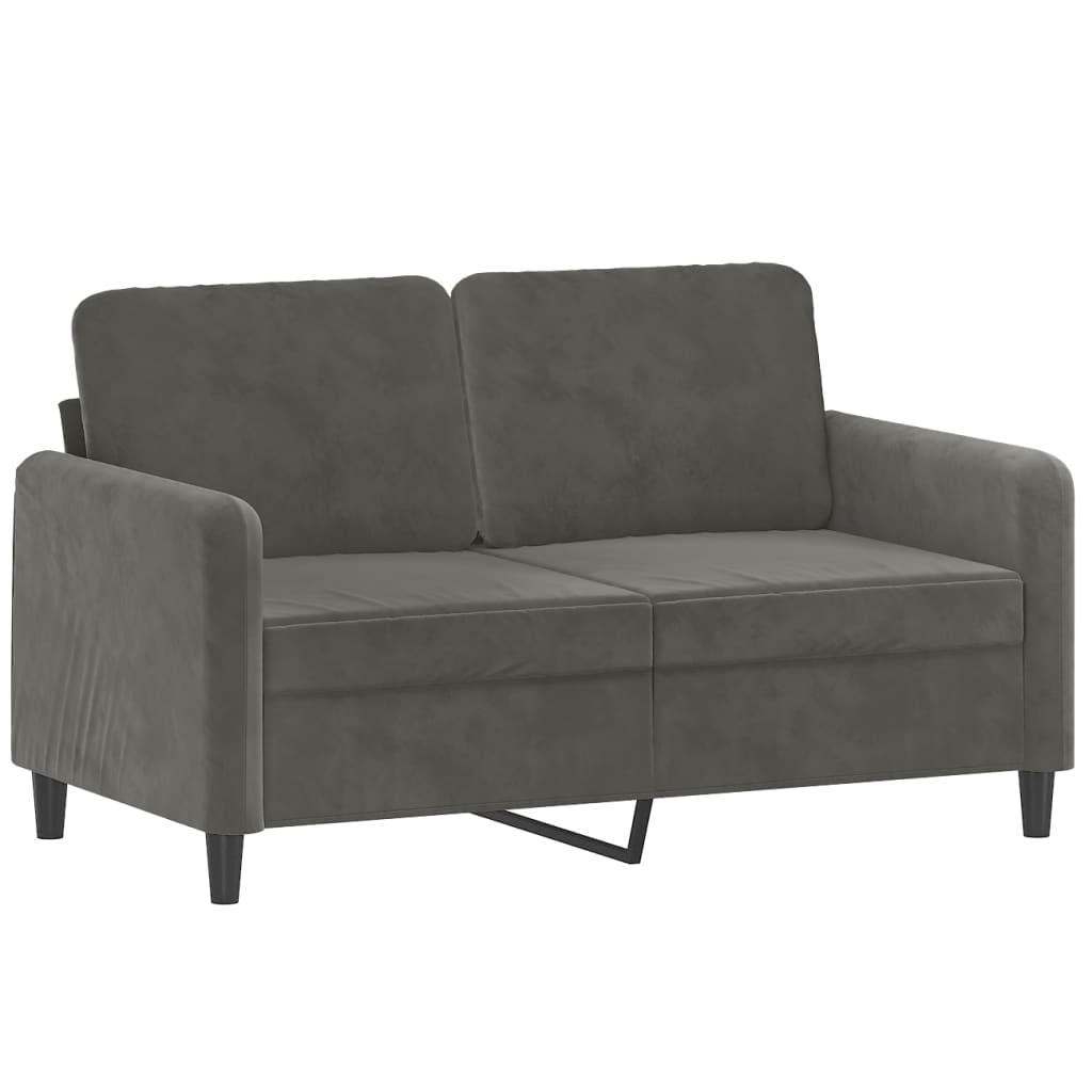 4 Piece Sofa Set with Throw Pillows&Cushions Dark Grey Velvet