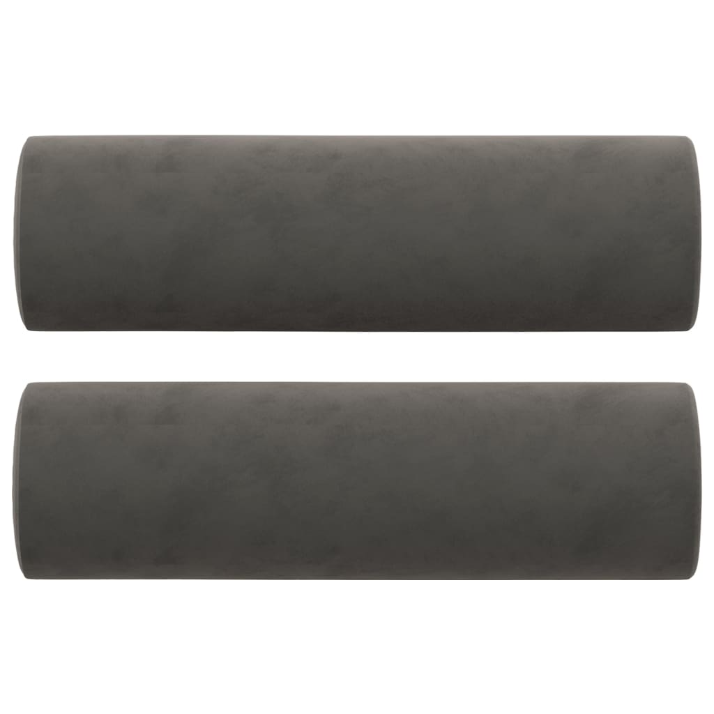 4 Piece Sofa Set with Throw Pillows&Cushions Dark Grey Velvet