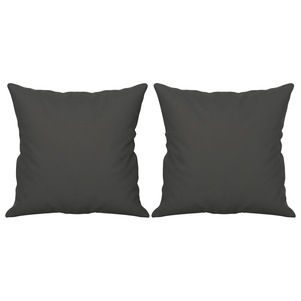 4 Piece Sofa Set with Pillows Dark Grey Microfibre Fabric