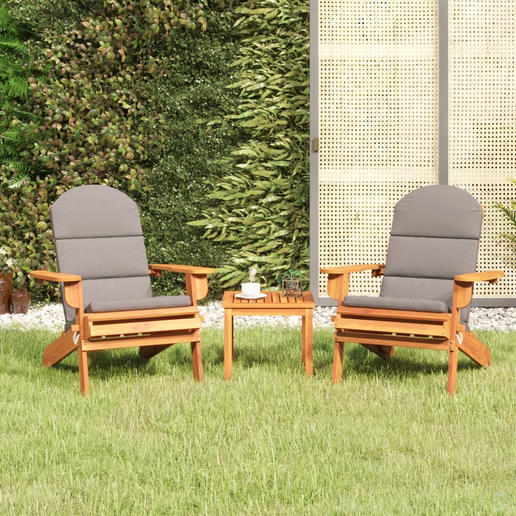 3 Piece Adirondack Garden Lounge Set Solid Wood Acacia