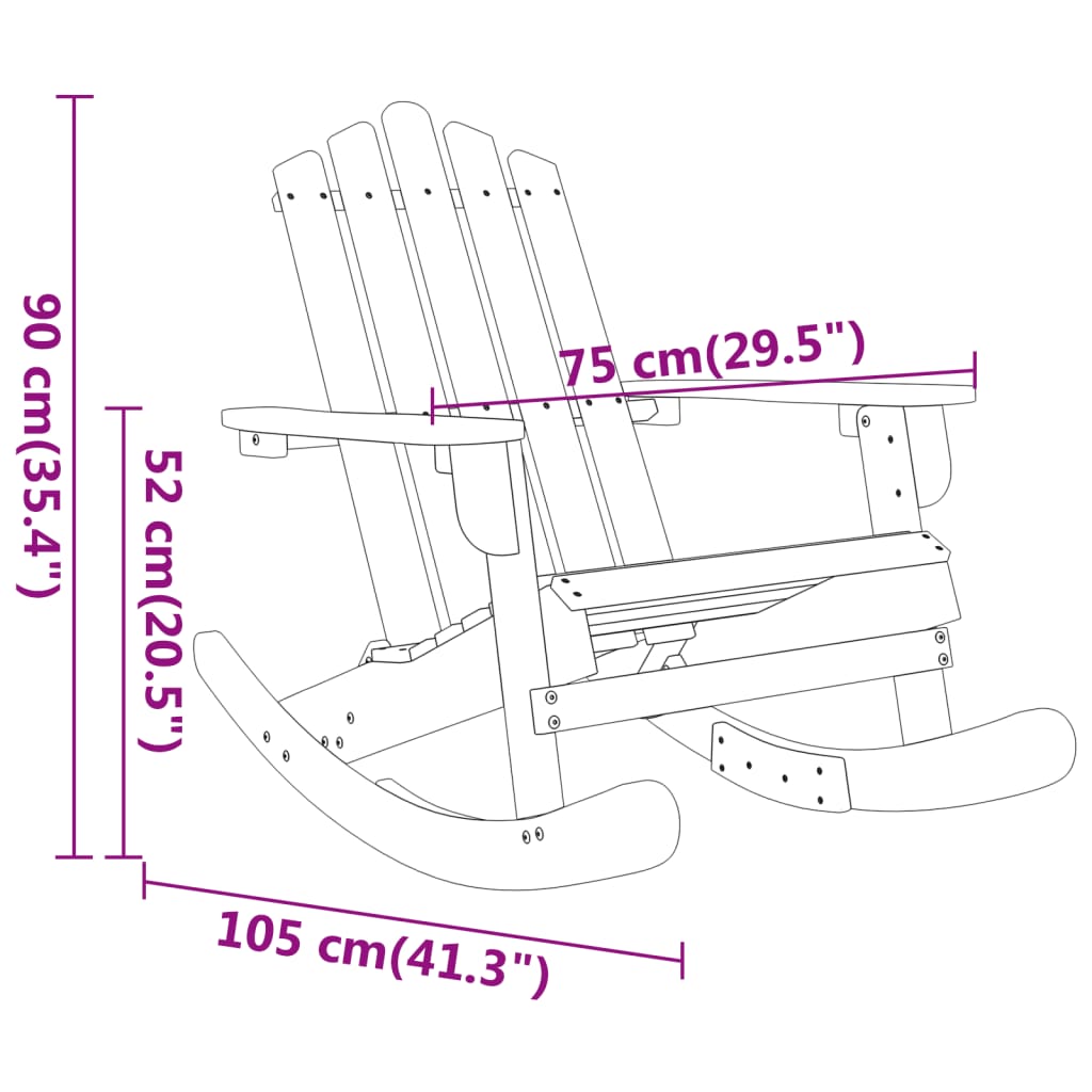 3 Piece Adirondack Garden Lounge Set Solid Wood Acacia