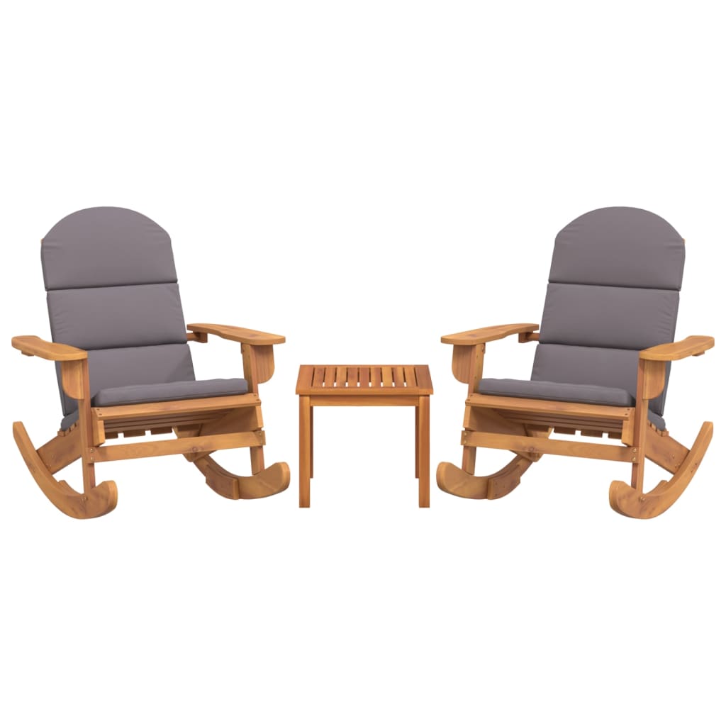 3 Piece Adirondack Garden Lounge Set Solid Wood Acacia