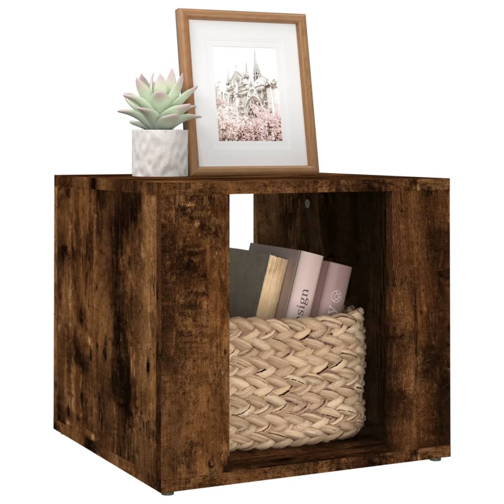 Bedside Table Smoked Oak 41x40x36 cm Engineered Wood