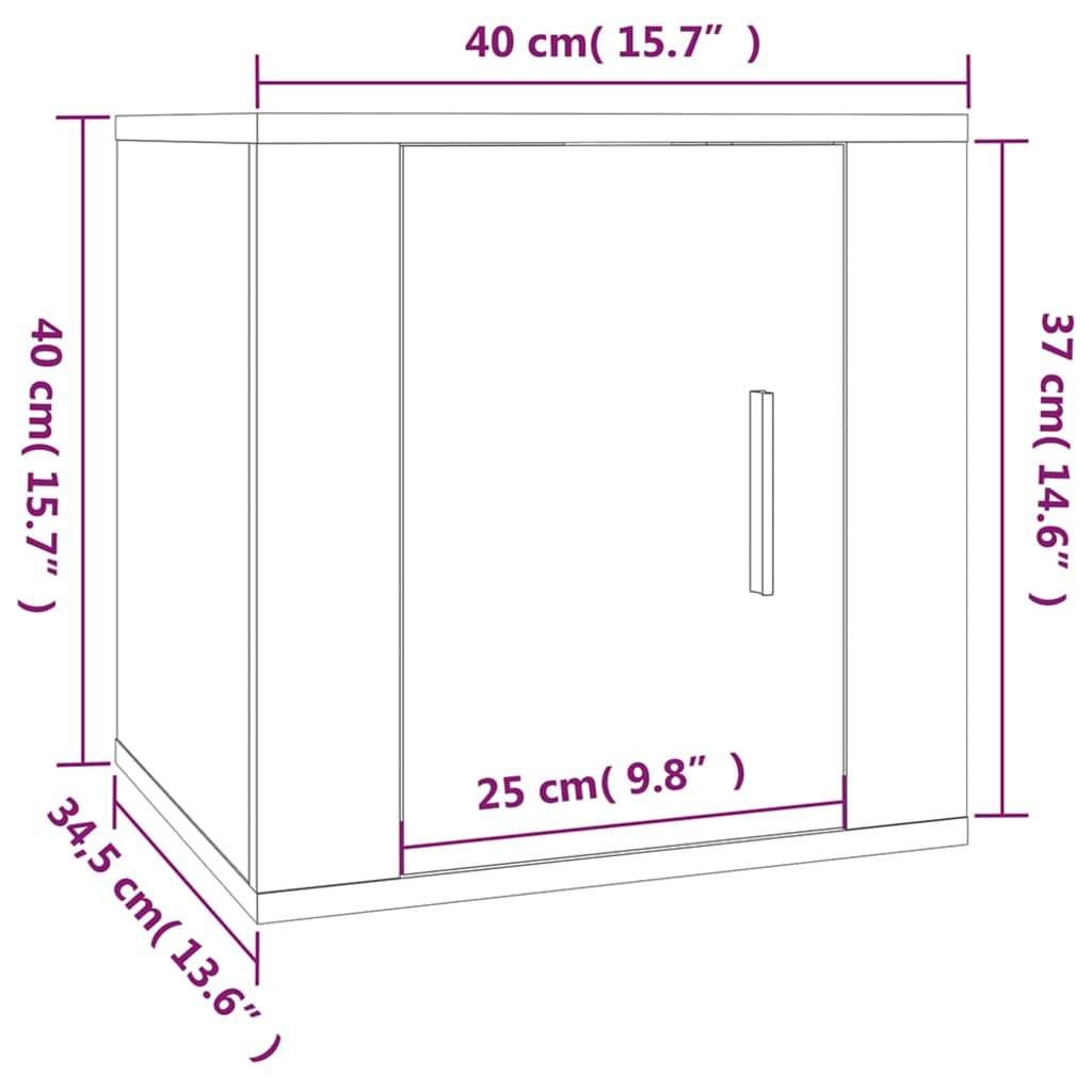 Wall Mounted TV Cabinets 2 pcs Black 40x34.5x40 cm