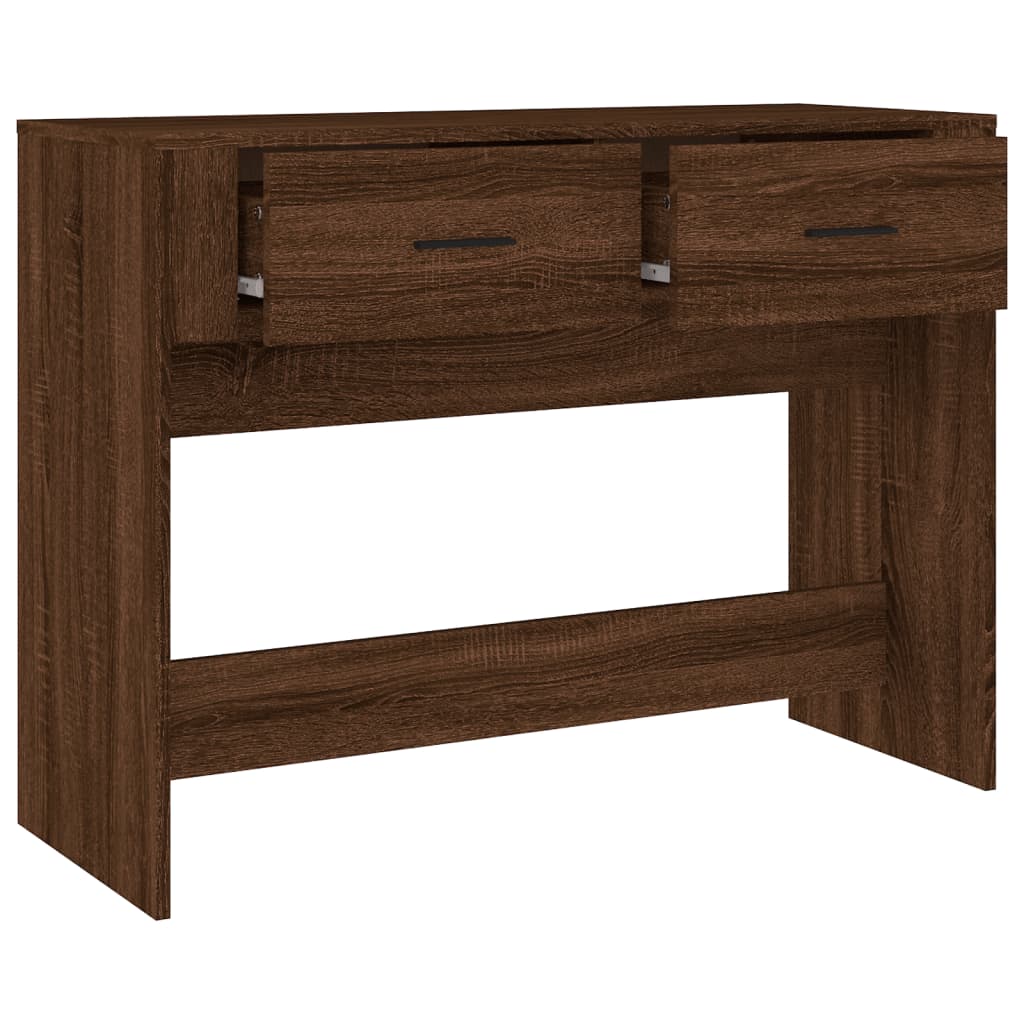 Console Table Brown Oak 100x39x75 cm Engineered Wood
