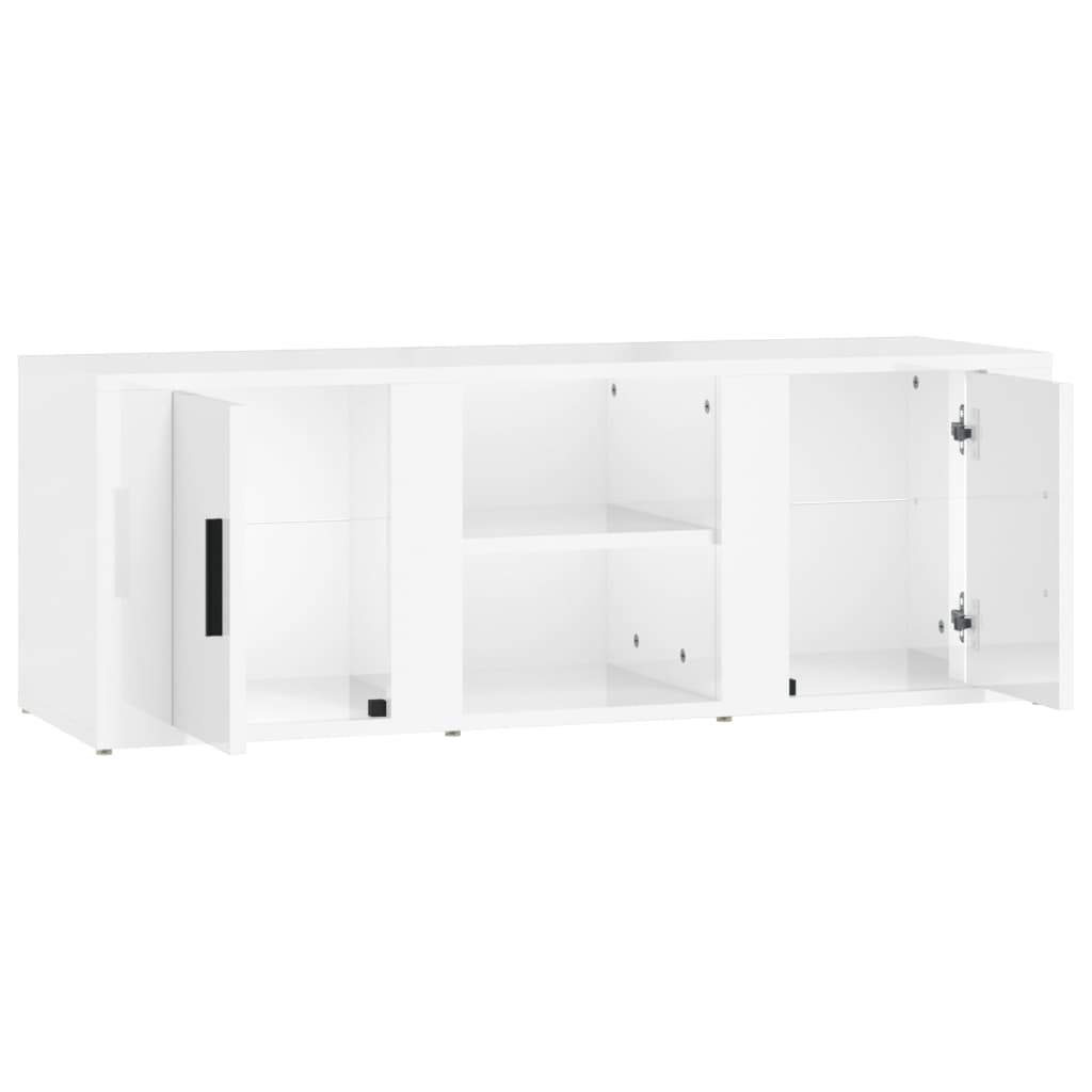 TV Cabinet High Gloss White 100x31.5x35 cm Engineered Wood