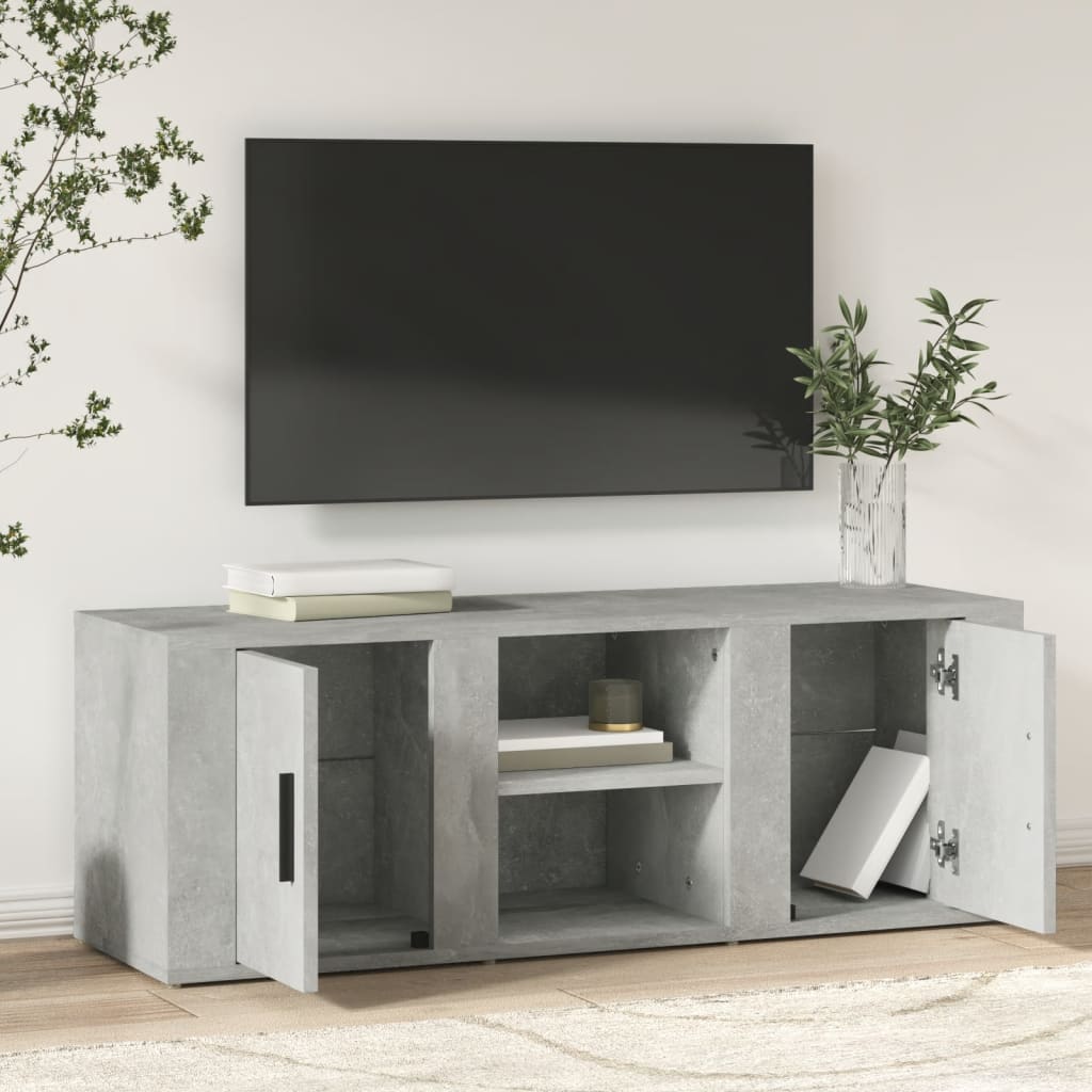 TV Cabinet Concrete Grey 100x31.5x35 cm Engineered Wood