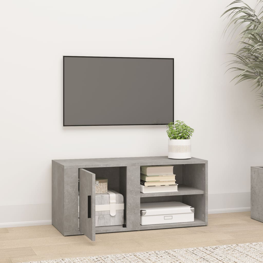 TV Cabinet Concrete Grey 80x31.5x36 cm Engineered Wood