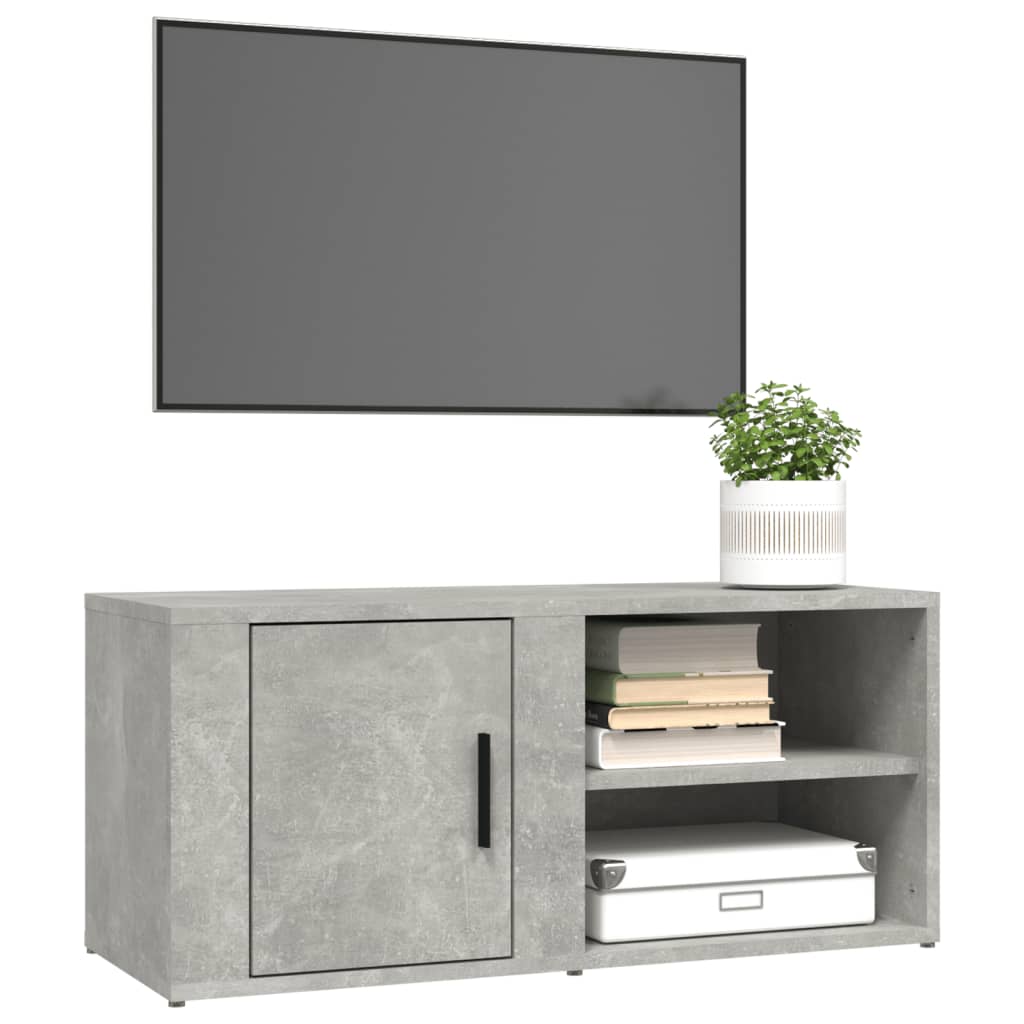 TV Cabinet Concrete Grey 80x31.5x36 cm Engineered Wood
