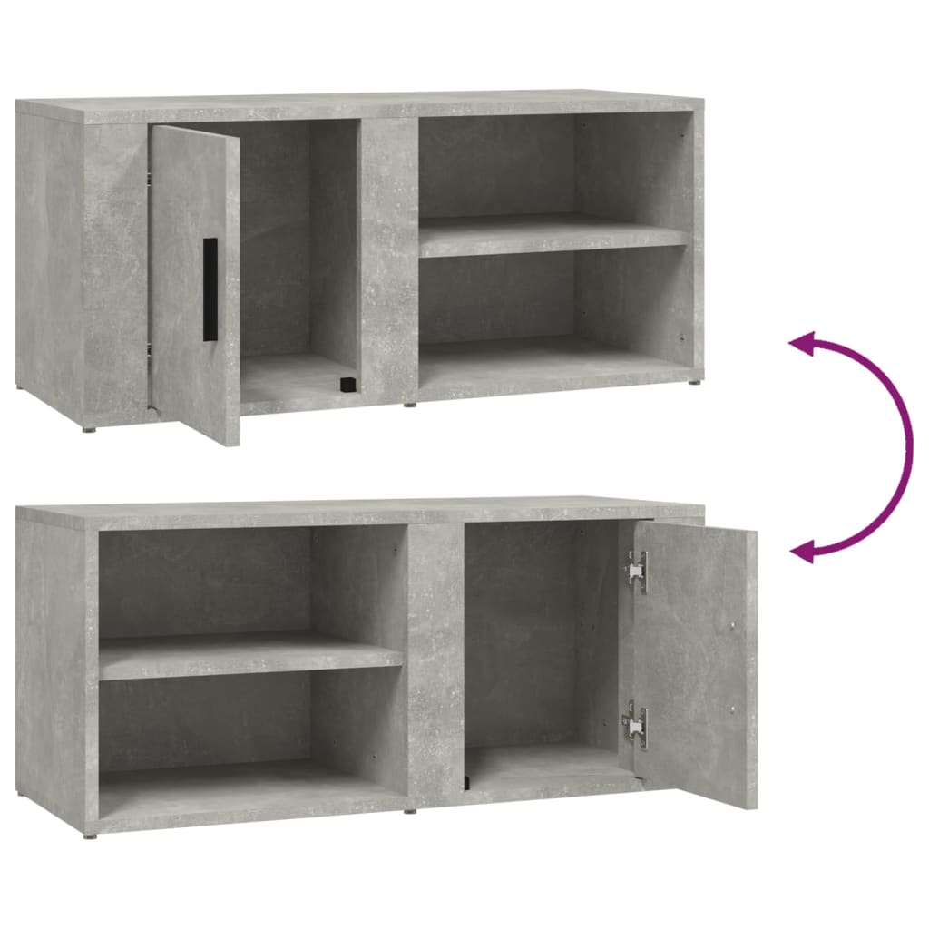 TV Cabinet Concrete Grey 80x31.5x36 cm Engineered Wood