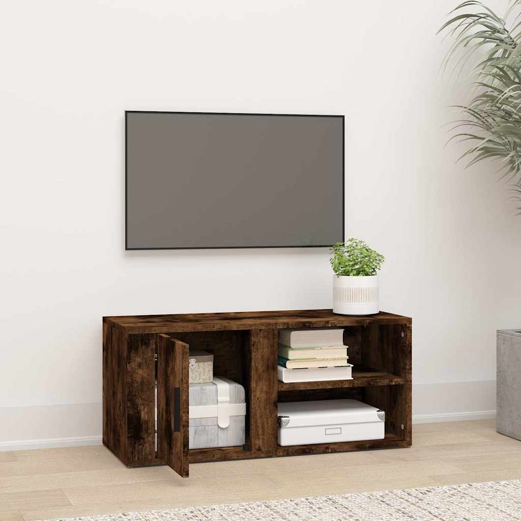TV Cabinet Smoked Oak 80x31.5x36 cm Engineered Wood
