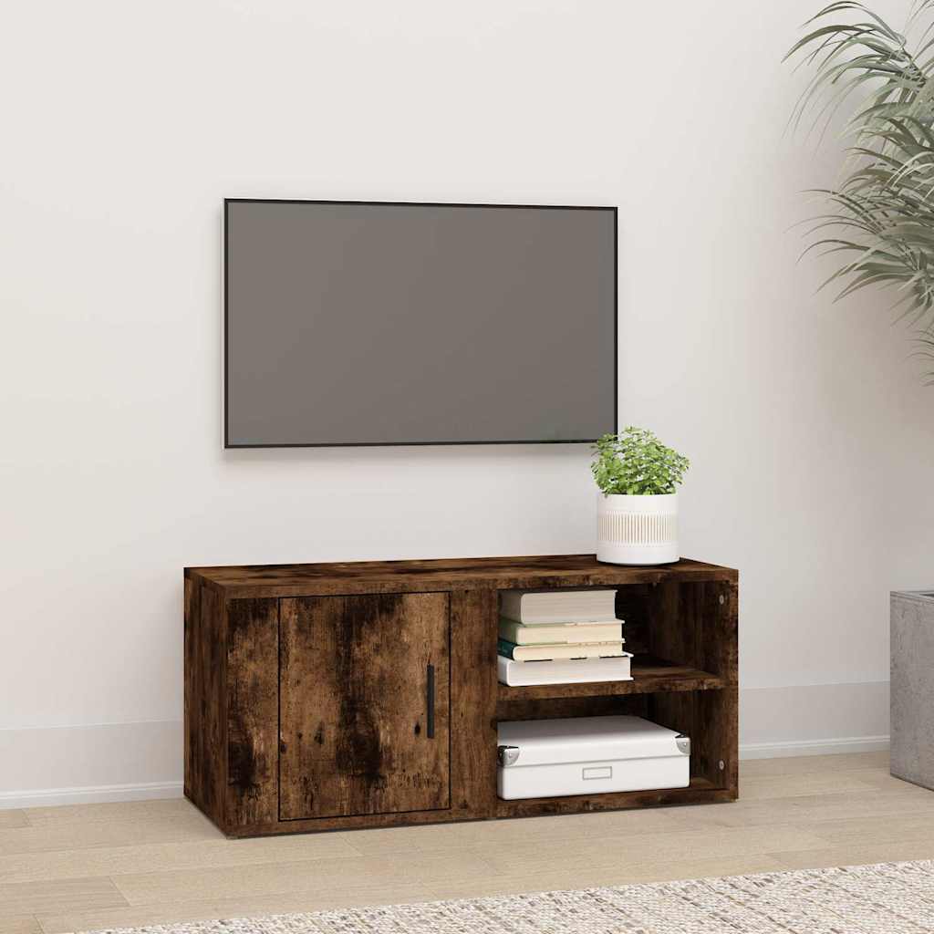 TV Cabinet Smoked Oak 80x31.5x36 cm Engineered Wood