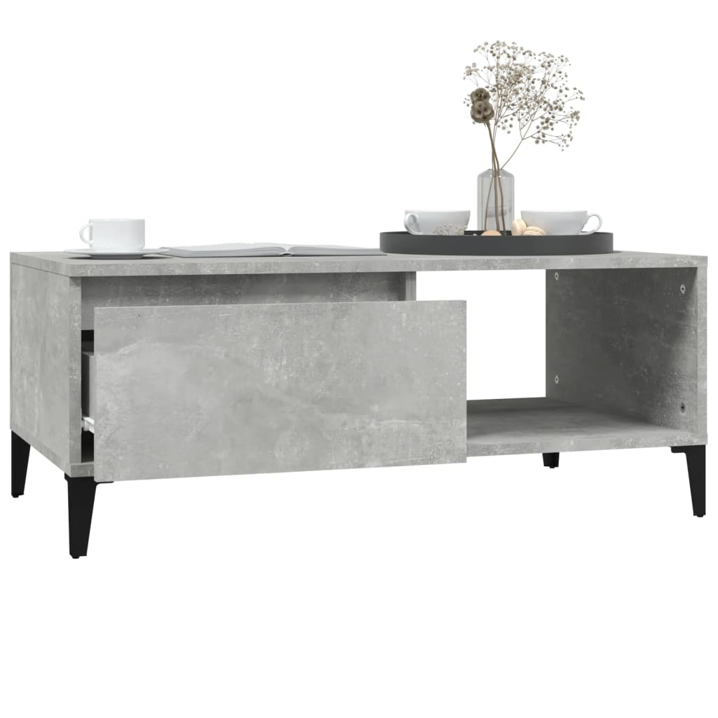 Coffee Table Concrete Grey 90x50x36.5 cm Engineered Wood