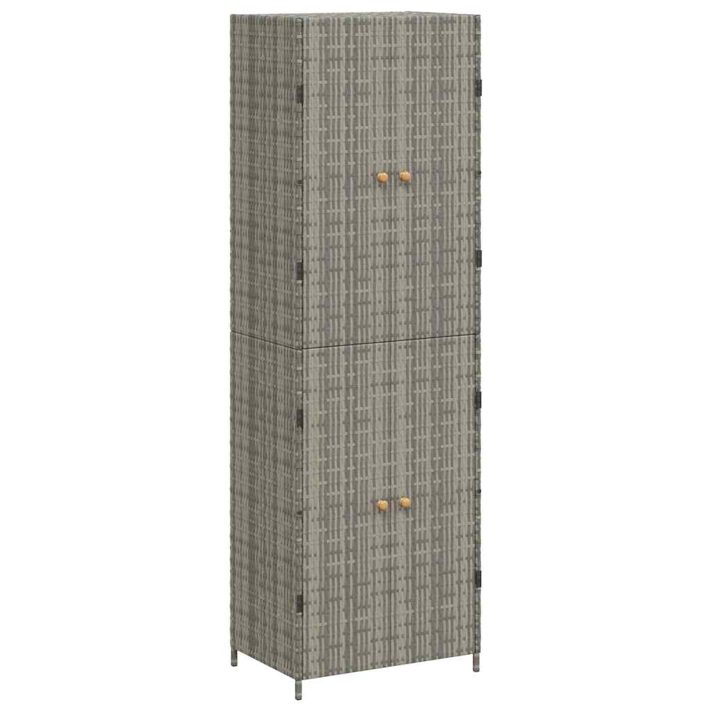 Garden Storage Cabinet Grey 59x40x180 cm Poly Rattan