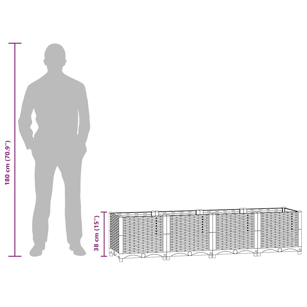 Raised Bed 160x40x38 cm Polypropylene