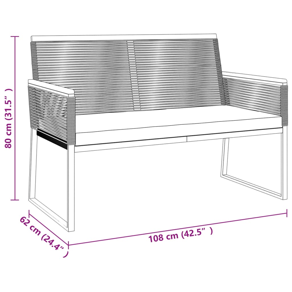 4 Piece Garden Lounge Set with Cushions Black Steel