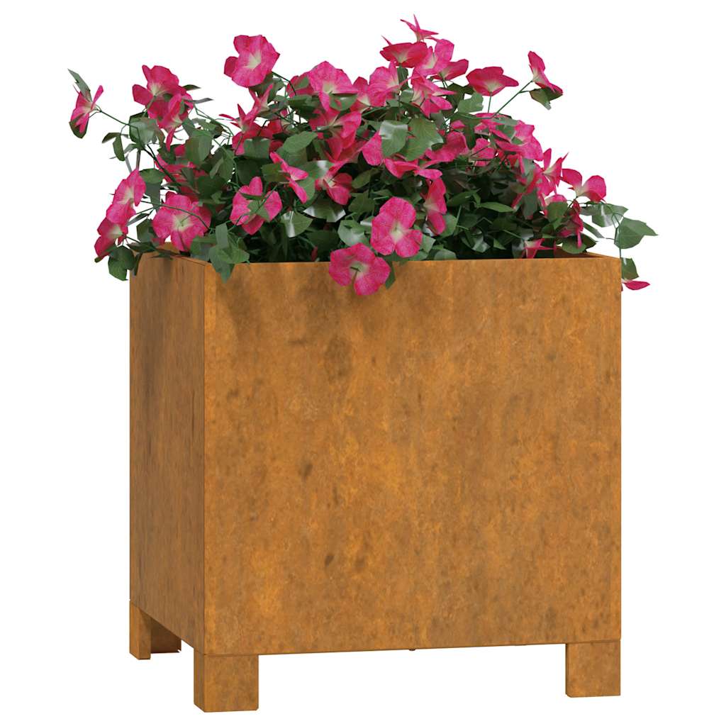 Planter with Legs Rusty 30x30x30 cm Corten Steel