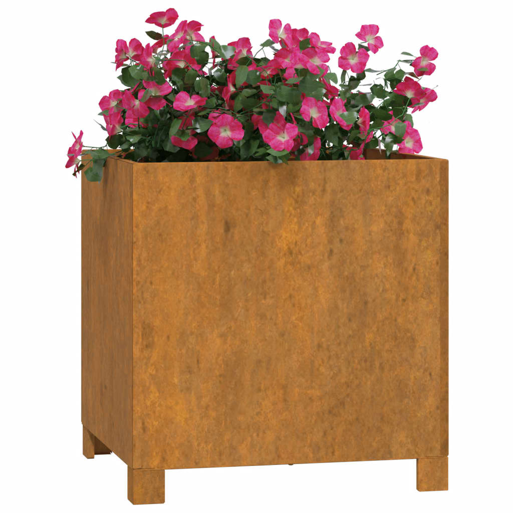 Planters with Legs 2 pcs Rusty 40x40x40 cm Corten Steel