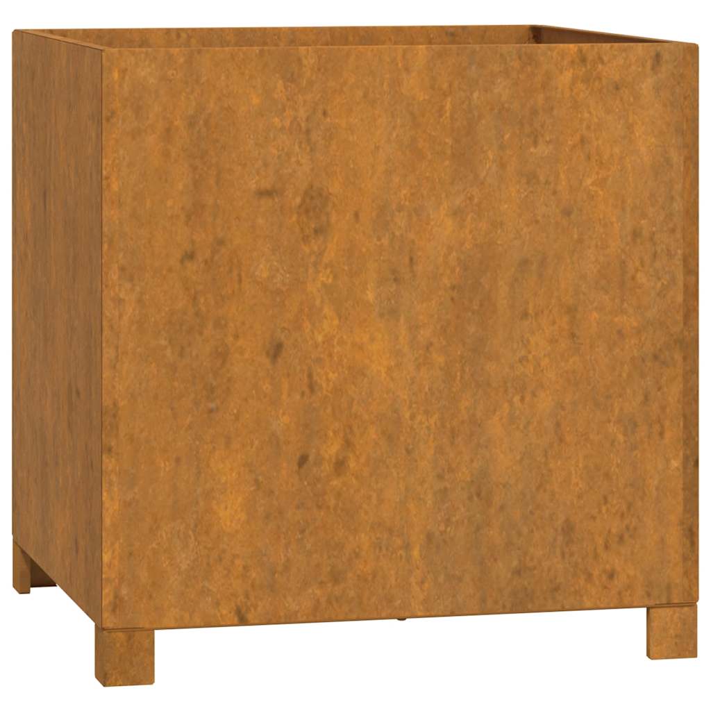 Planters with Legs 2 pcs Rusty 50x50x50 cm Corten Steel