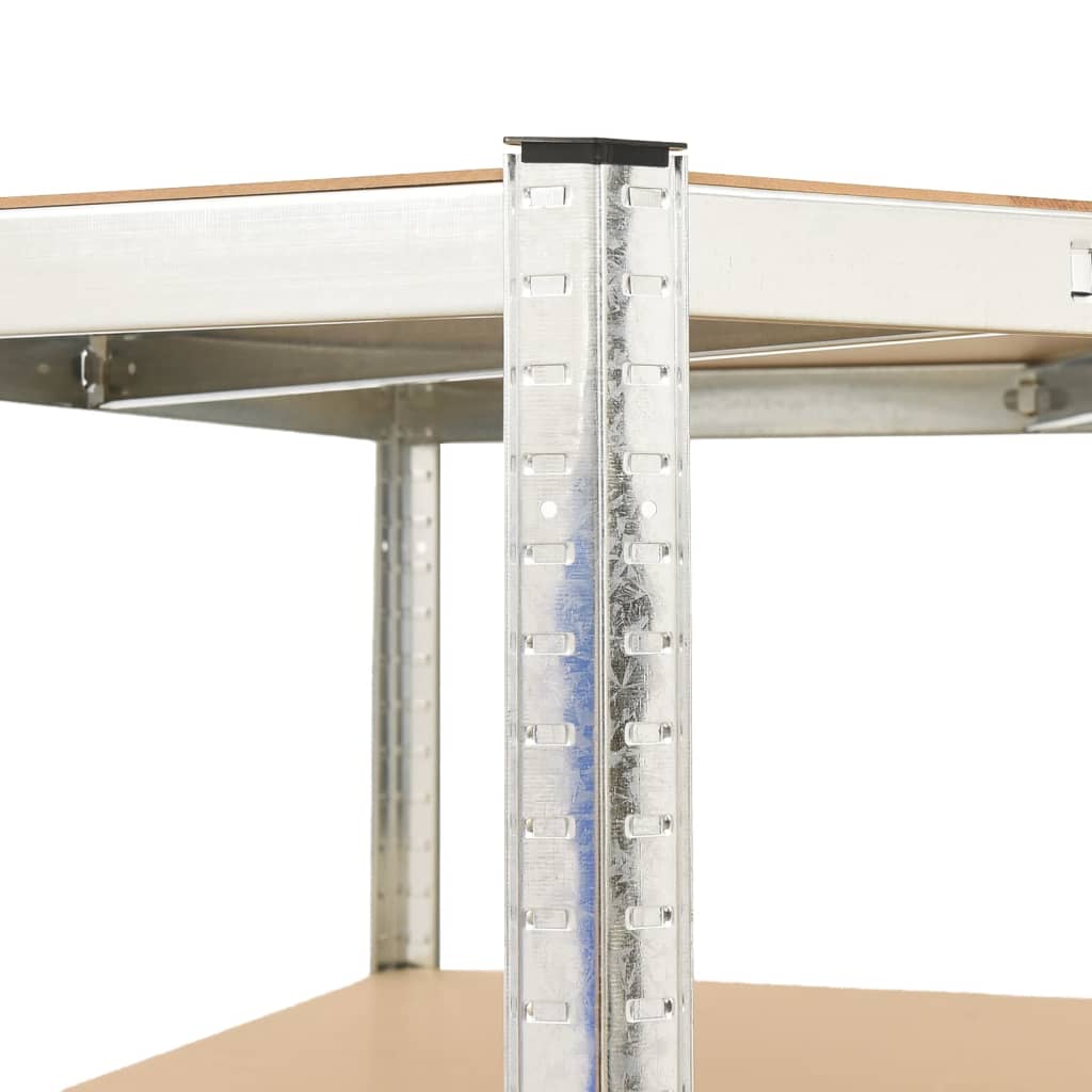 5-Layer Shelves 5 pcs Silver Steel and Engineered Wood
