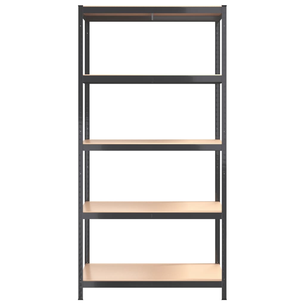 5-Layer Shelves 5 pcs Anthracite Steel&Engineered Wood