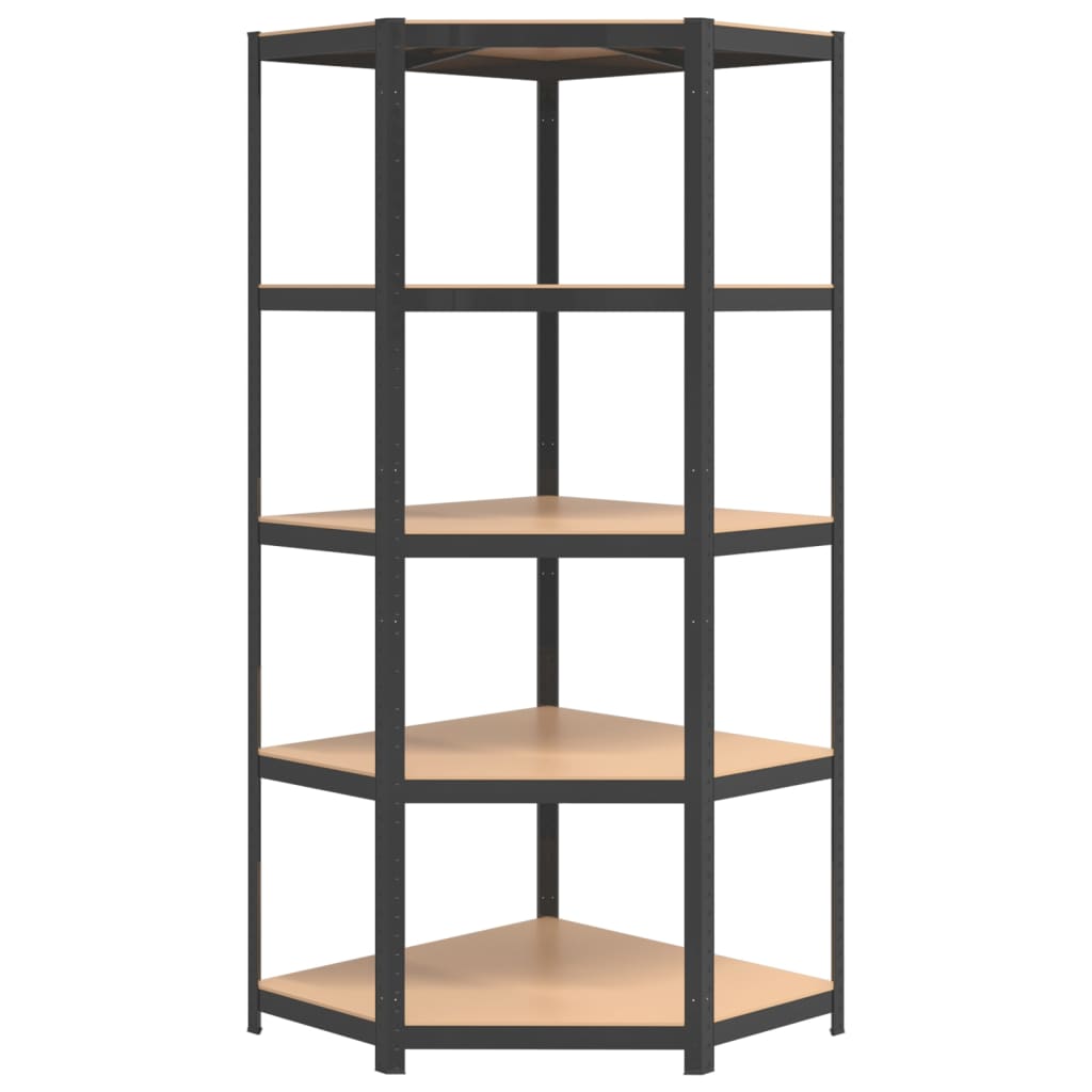 5-Layer Shelves 4 pcs Anthracite Steel&Engineered Wood