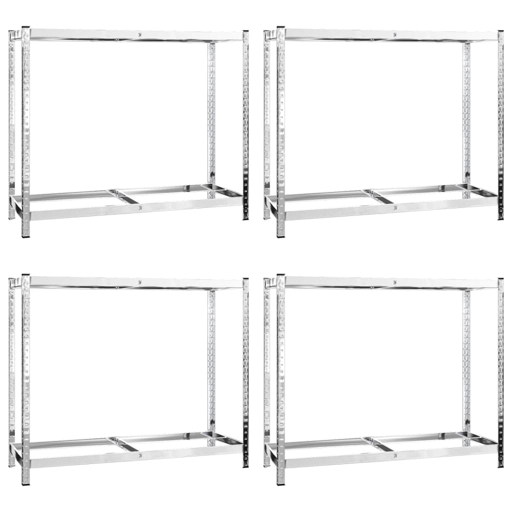 2-Layer Tire Racks 4 pcs Silver 110x40x110 cm Steel