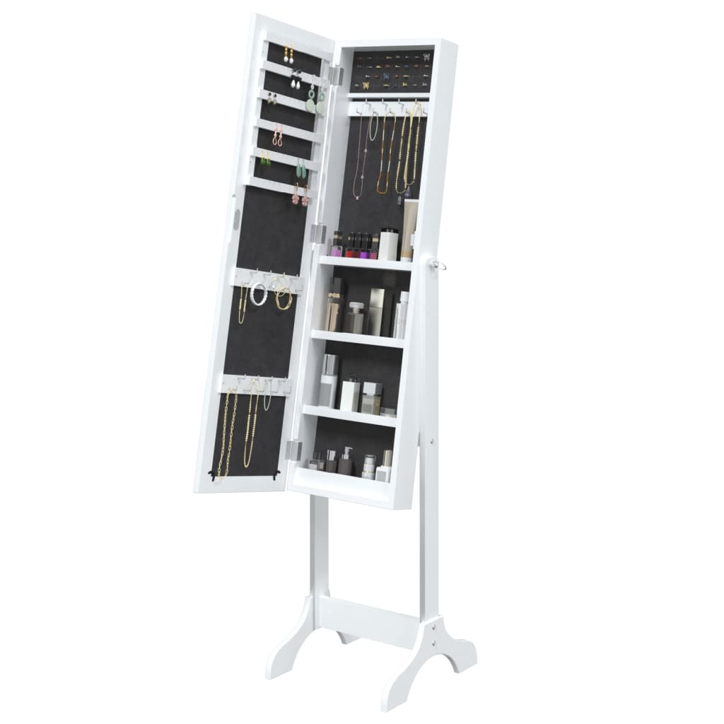 Free-Standing Mirror White 34x37x146 cm