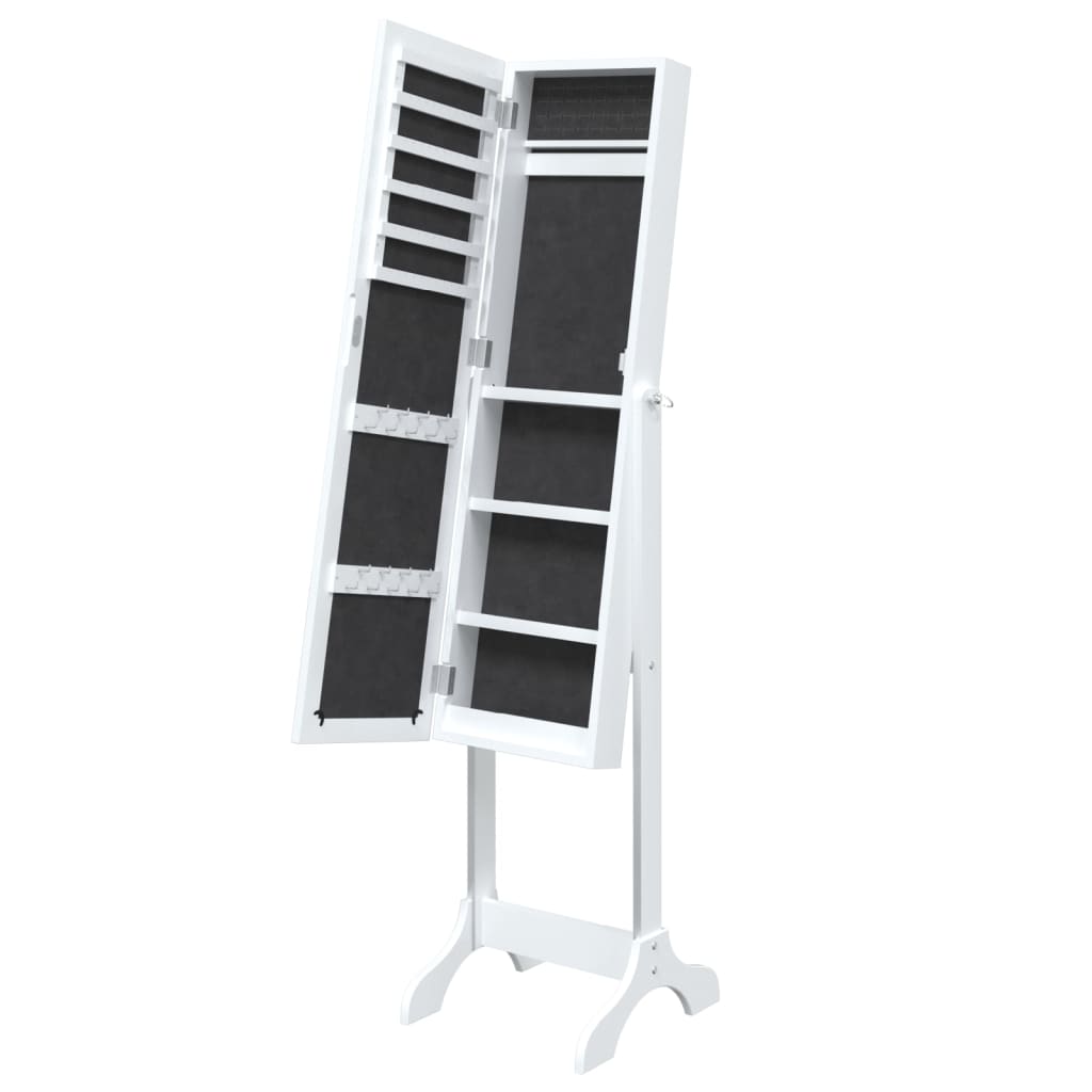 Free-Standing Mirror White 34x37x146 cm