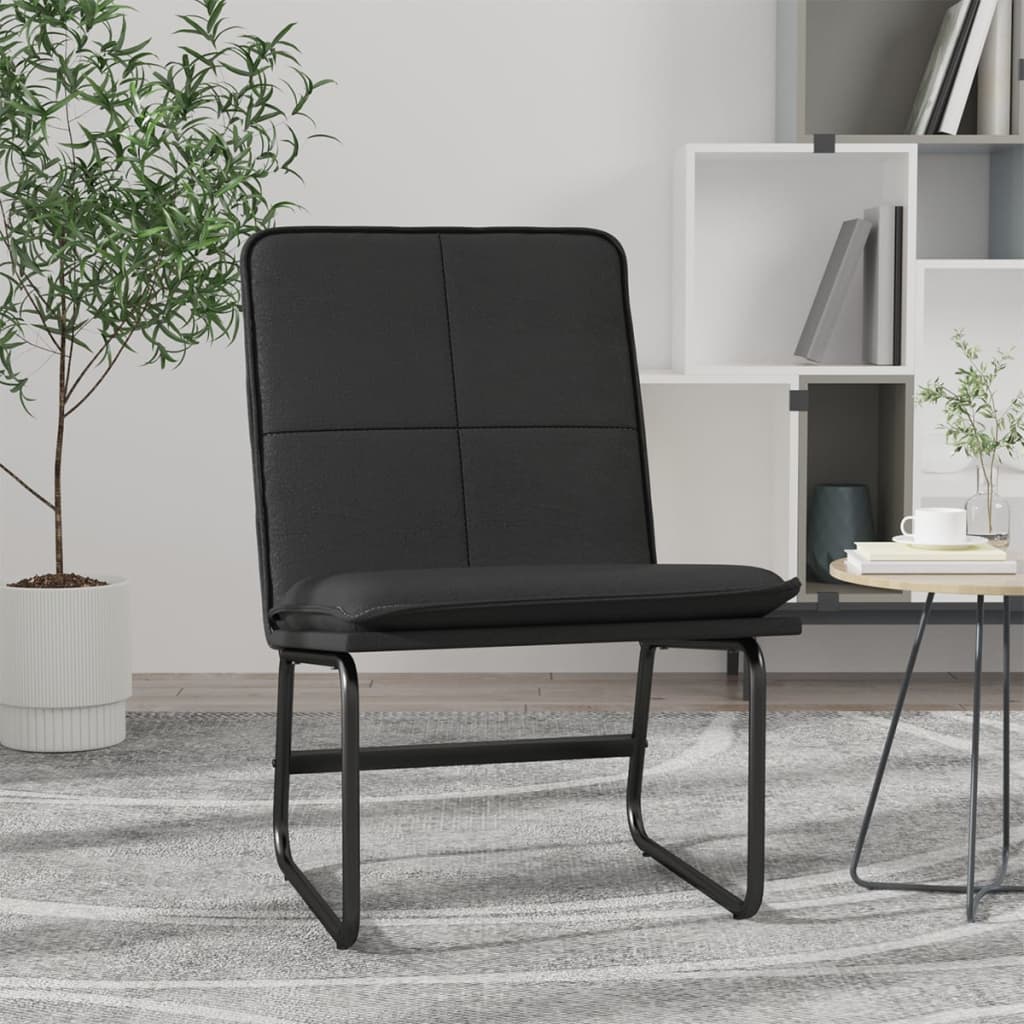 Lounge Chair Black 54x75x76 cm Faux Leather