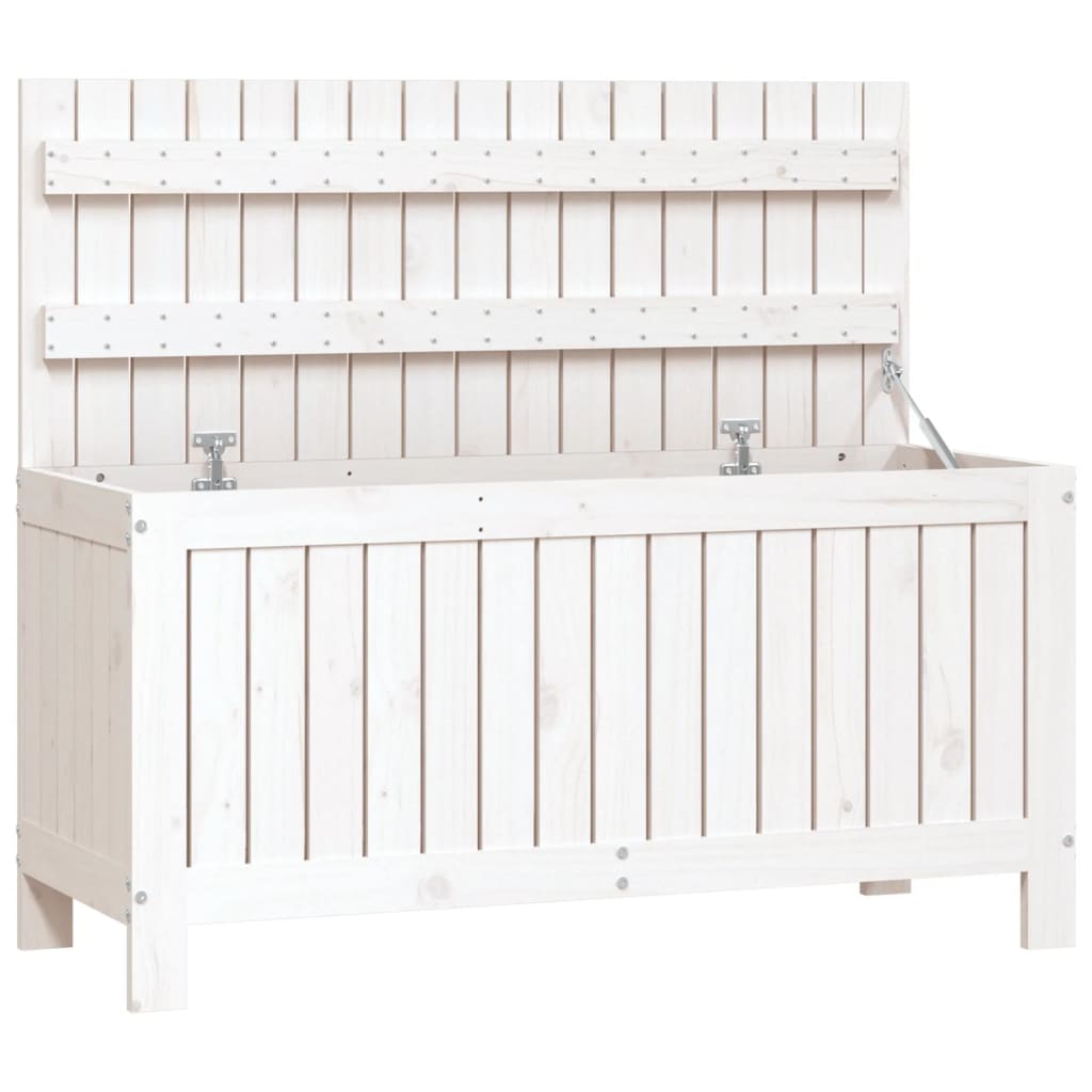 Garden Storage Box White 108x42.5x54 cm Solid Wood Pine