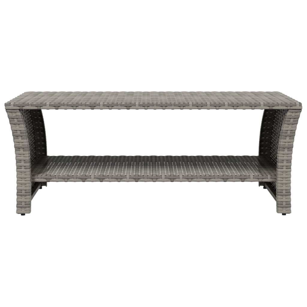 Coffee Table Grey 100x50x40 cm Poly Rattan