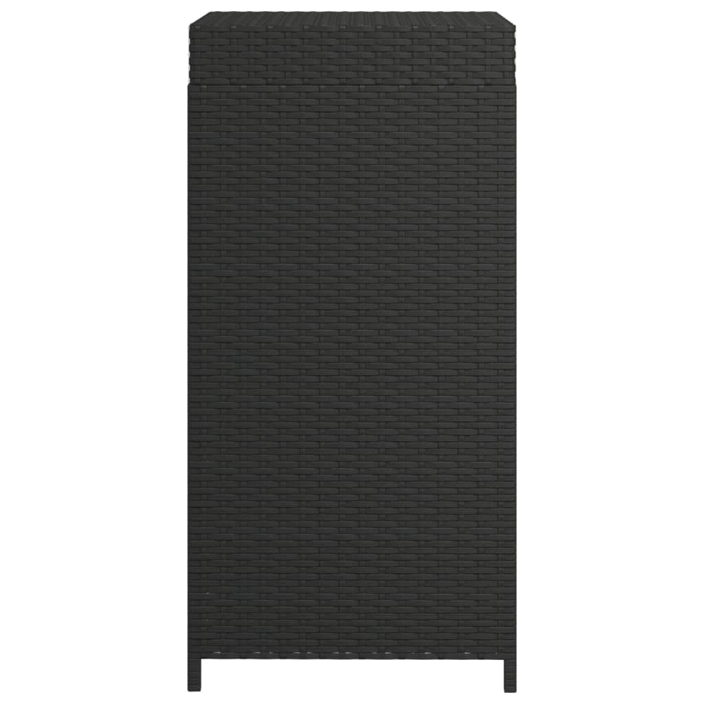 Trash Bin Black 40x40x80 cm Poly Rattan