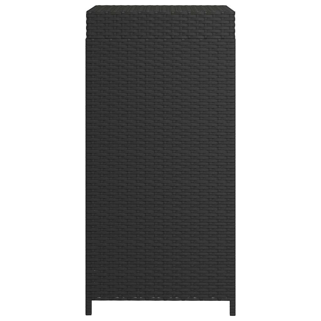 Trash Bin Black 40x40x80 cm Poly Rattan