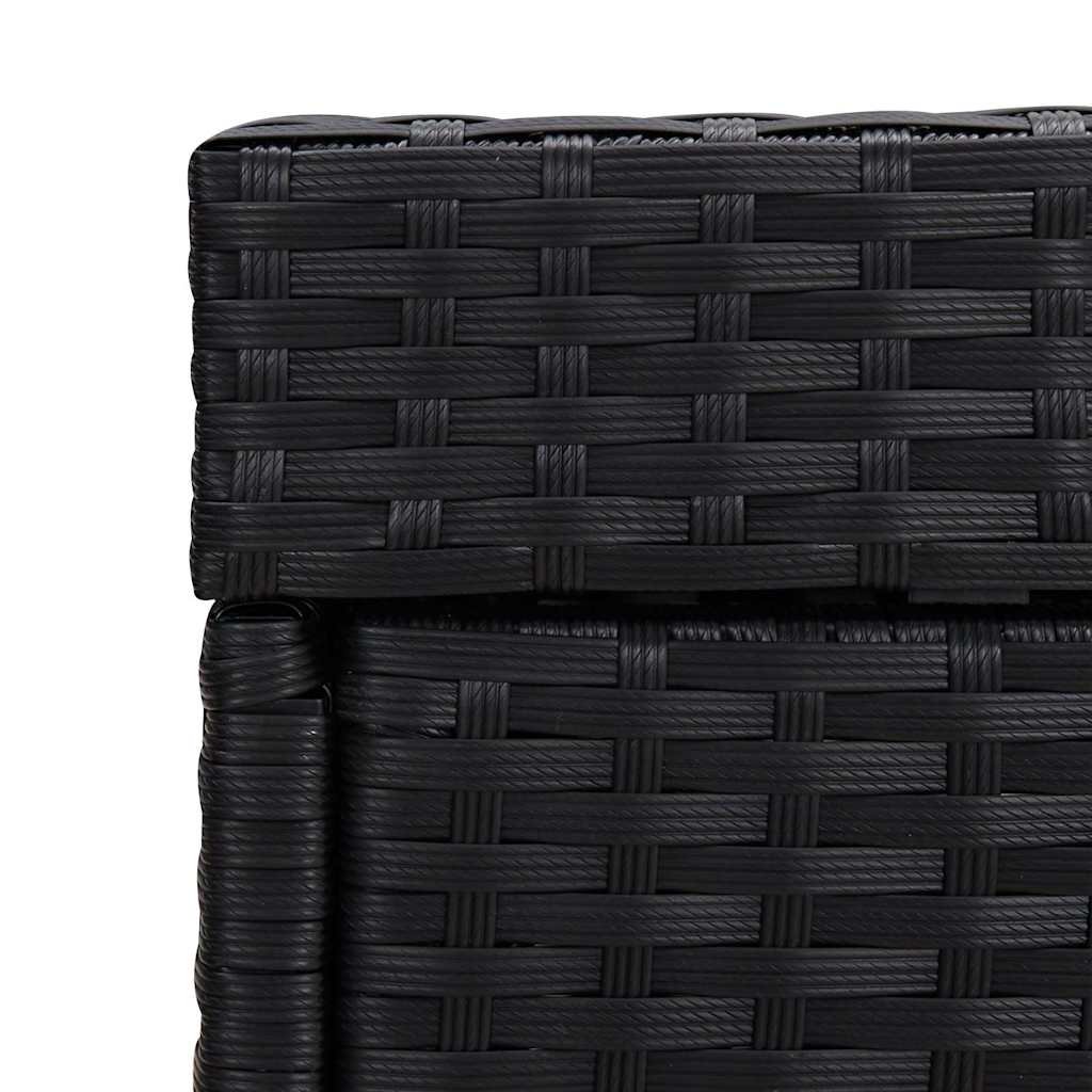 Trash Bin Black 40x40x80 cm Poly Rattan