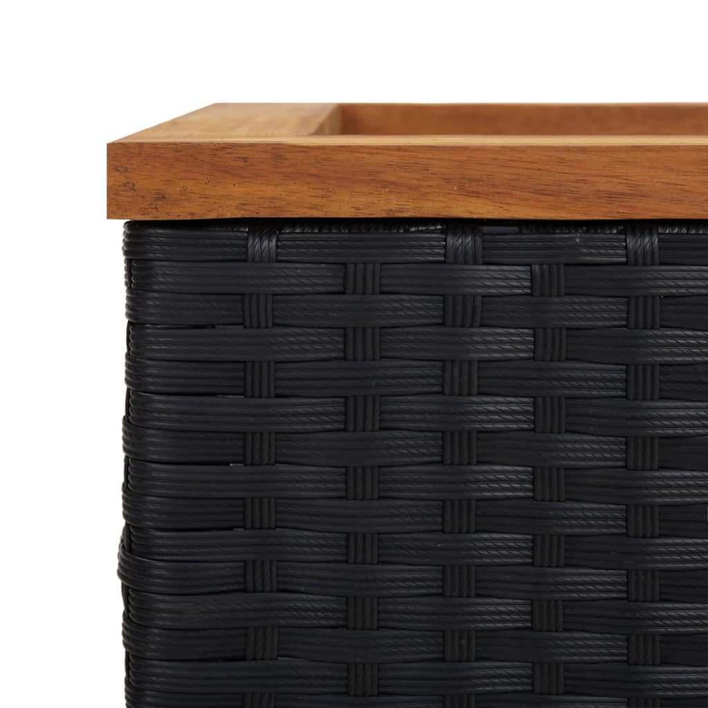 Planter Black 40x40x40 cm Poly Rattan