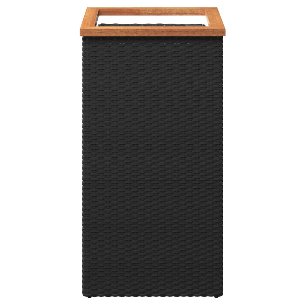 Planter Black 40x40x80 cm Poly Rattan
