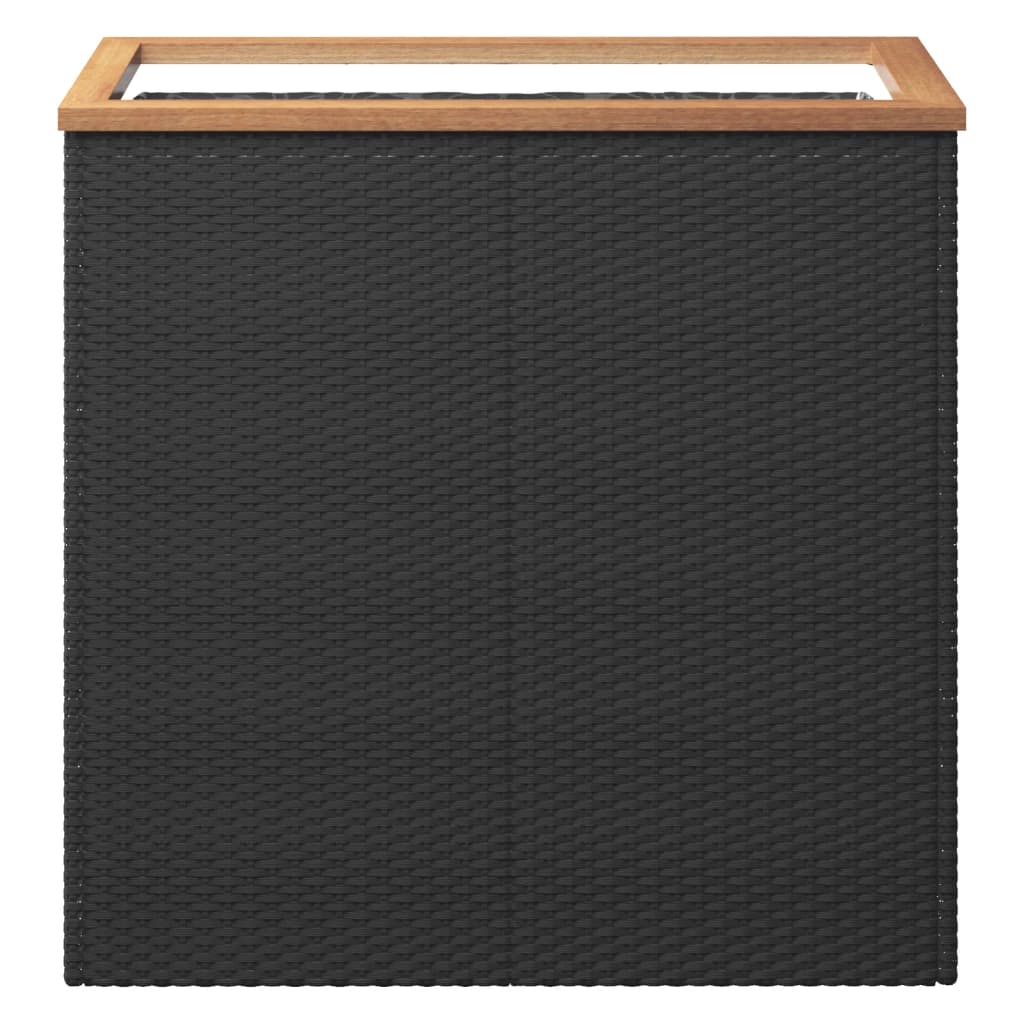 Planter Black 80x40x80 cm Poly Rattan