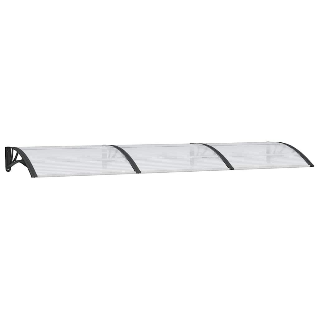 Door Canopy Black and Transparent 300x75 cm Polycarbonate