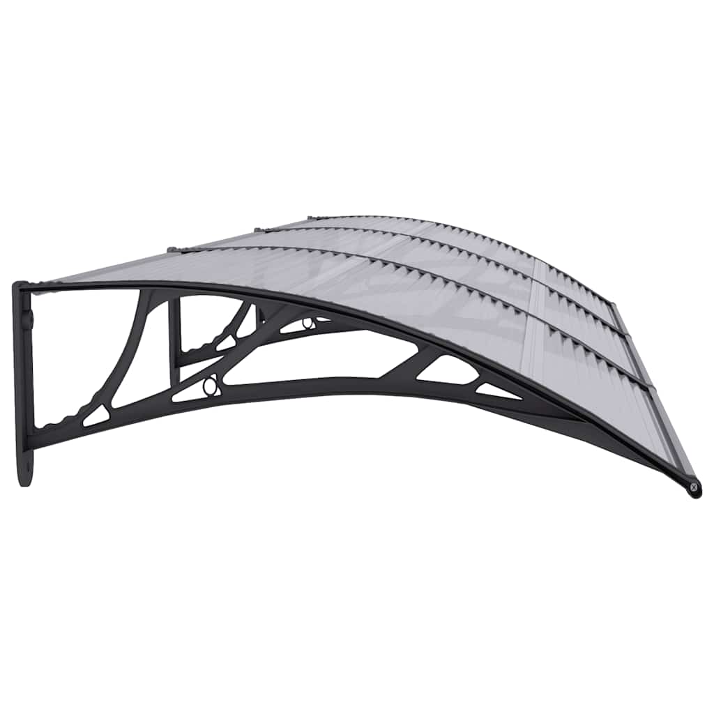 Door Canopy Black and Transparent 300x75 cm Polycarbonate